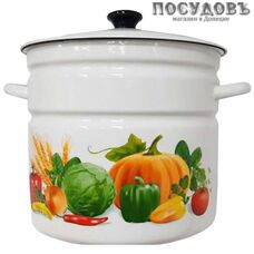 КМК Осенний урожай 41804-192/6-У2 кастрюля с крышкой 7,0 л, сталь эмалированная, цвет белый с рисунком
