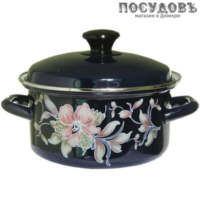 КМК 51915-383/6-У4 кастрюля с крышкой 2,3 л, сталь эмалированная, цвет бостон
