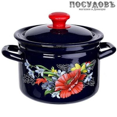 КМК Апрель 41715-123/6-У4 кастрюля с крышкой 3,0 л, сталь эмалированная, цвет бостон