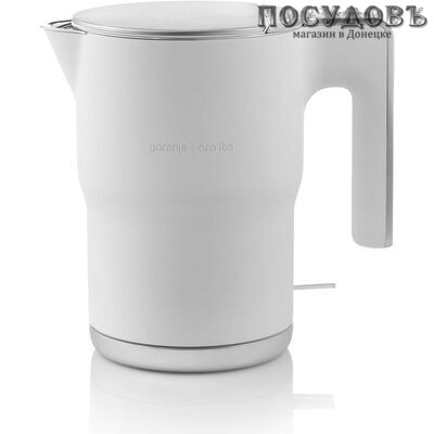 Gorenje K150RAW электрочайник, 2400 Вт, 1500 мл, двойной нержавейка/пластик, цвет белый