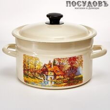 КМК Старая мельница 41704-142/6-У4 кастрюля с крышкой, слоновая кость, сталь эмалированная, 4,0 л, 2 пр. КМК Старая мельница 41704-142/6-У4 кастрюля с крышкой, слоновая кость, сталь эмалированная, 4,0 л, 2 пр.