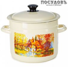 КМК Старая мельница 41804-192/6-У2 кастрюля с крышкой 7,0 л, Ø230 мм, сталь эмалированная, цвет слоновой кости