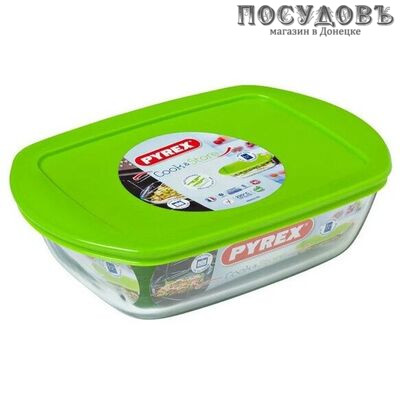 Pyrex 215P000/5046ST форма для запекания с пластиковой крышкой, стекло жаропрочное, 230×150×65 мм