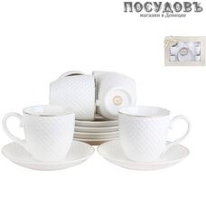 Коралл Даймонд TC83E-GL1 набор кофейный, фарфор, в подарочной упаковке 12 пр.