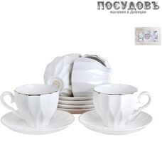 Коралл Каприз TC82-GL1 набор кофейный, фарфор, в подарочной упаковке 12 пр.