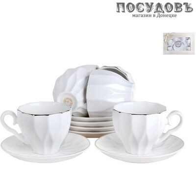 Коралл Каприз TC82-GL1 набор кофейный, фарфор, в подарочной упаковке 12 пр.
