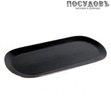 Коралл Elite black ST2924 блюдо овальное, керамика, цвет черный, 335 мм