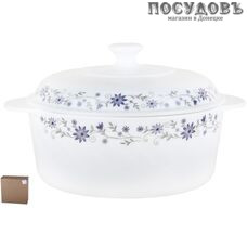 Коралл Viola BY26RGG2.5-T17 кастрюля с крышкой, стеклокерамика, белый с фиолетовым, 2 пр.