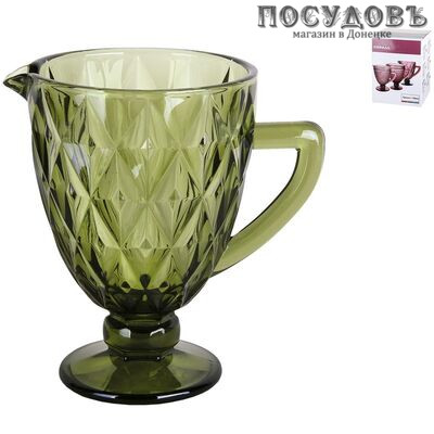 Коралл Грац зеленый GB2611D001ZS, кувшин 1100 мл, стекло, зеленый, в подарочной упаковке