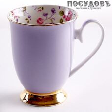 Beatrix МЛ039L1 кружка подарочная 350 мл, фарфор, фиолетовый с золотой обводкой, в подарочной упаковке 1 шт.