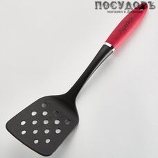 Alpenkok Perfecto AK-5237Y, лопатка с прорезями, 340 мм, нейлон, пластиковая Soft Touch ручка, цвет бордовый