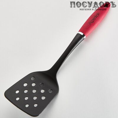 Alpenkok Perfecto AK-5237Y, лопатка с прорезями, 340 мм, нейлон, пластиковая Soft Touch ручка, цвет бордовый