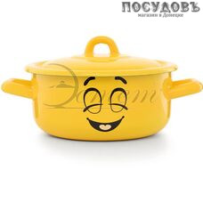 Эстет Мечта ЭТ-72843 кастрюля с крышкой 1,45 л, Ø160 мм, сталь эмалированная, цвет желтый