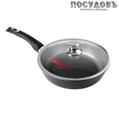 Горница Классик с2252а сковорода с крышкой, Ø220×55 мм, алюминий литой, антипригарное покрытие Pfluon