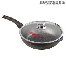 Горница Гранит ст2811аг сотейник с крышкой Ø280×82 мм, алюминий литой, мраморное покрытие Pfluon