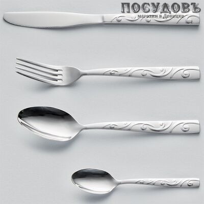 Webber BE-0002S24 столовый набор, сталь нержавеющая, Россия, в упаковке 24 пр.