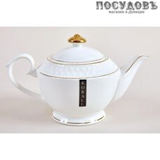Коралл Снежная королева CS405316-A чайник заварочный, керамика, 1100 мл, цвет белый с рисунком