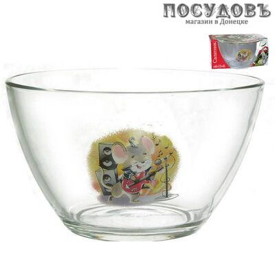 Коралл Мышки 1329/20 п/у салатник, Ø185 мм, стекло