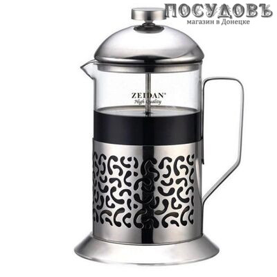 ZEIDAN Z-4417 френч-пресс, стекло термостойкое, сталь нержавеющая, 350 мл