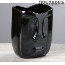 Evis Лицо 4233813, ваза, 190 мм, керамика, черный
