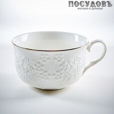 Beatrix МР044L2 бульонница 500 мл, фарфор, белый с золотой обводкой, в подарочной упаковке 1 шт.