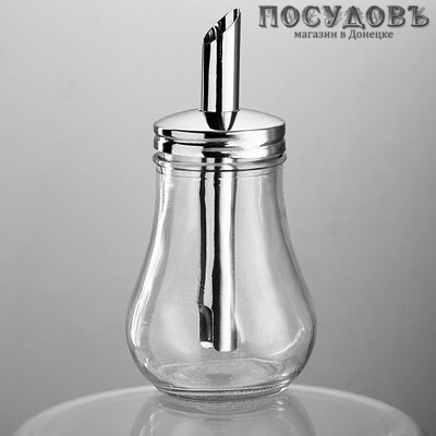 Webber BE-0070 сахарница с дозатором, Ø75×150 мм, 250 мл, стекло, Россия 2 пр.