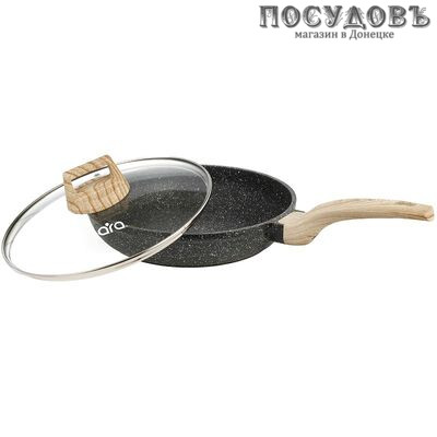 LARA Rome 01-71-26LR сковорода с крышкой, Ø260×55 мм, алюминий литой, гранитное покрытие Ilag Granistone (Швейцария)
