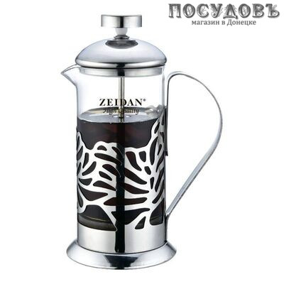 ZEIDAN Z-4232 френч-пресс, стекло термостойкое, сталь нержавеющая, 350 мл
