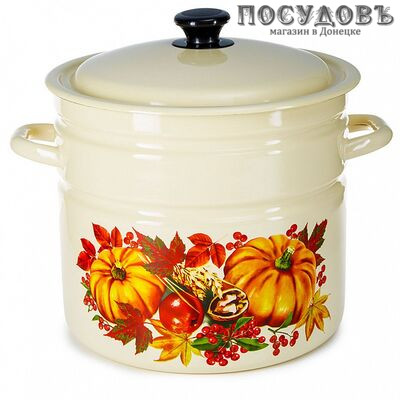 КМК 41804-222/6-У2 кастрюля с крышкой, слоновая кость, сталь эмалированная, 10 л, 2 пр.
