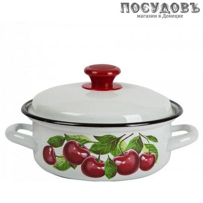 КМК 41804-082/6 кастрюля с крышкой, белый, сталь эмалированная, 1,5 л, Ø160×91 мм, 2 пр.