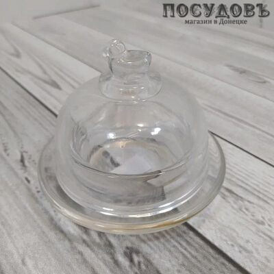 КНР 629-975 икорница с крышкой, Ø90×75 мм, стекло, в упаковке 1 к-кт.
