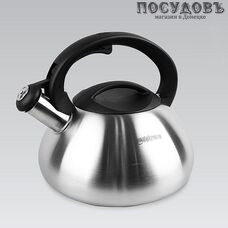 Maestro MR-1306 чайник со свистком с крышкой, 3,0 л, сталь нержавеющая, сатин
