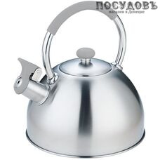 Maestro MR-1323 чайник со свистком, 2,5 л, сталь нержавеющая, однослойное дно, цвет сатин