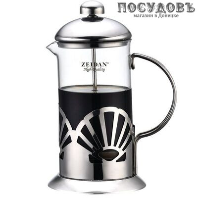 ZEIDAN Z-4415 френч-пресс, стекло термостойкое, сталь нержавеющая, 600 мл