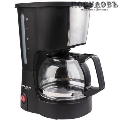 Delta Lux DL-8161 кофеварка капельная, 600 Вт, 600 мл, цвет черный