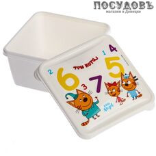 Little Angel Три кота Обучайка LA1224 ланч-бокс с крышкой, полипропилен, 115×115×55 мм, 450 мл
