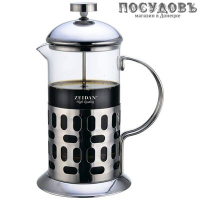 ZEIDAN Z-4203 френч-пресс, стекло термостойкое, сталь нержавеющая, 600 мл