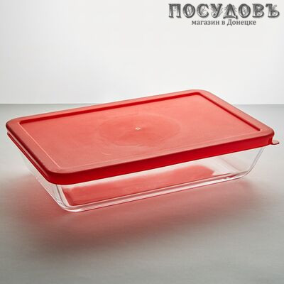 Забава РК-0050/2 прямоугольная форма для запекания с крышкой, стекло жаропрочное, 273×183×62 мм, 2200 мл