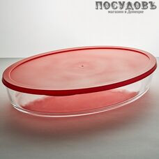 Забава РК-0051/2 овальная форма для запекания с крышкой, стекло жаропрочное, 355×250×85 мм, 3500 мл Забава РК-0051/2 овальная форма для запекания с крышкой, стекло жаропрочное, 355×250×85 мм, 3500 мл