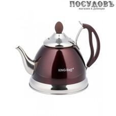 KING Hoff KH-3762 чайник заварочный, сталь нержавеющая, 1000 мл, цвет бордовый, красный, фиолетовый, синий