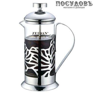 ZEIDAN Z-4233 френч-пресс, стекло термостойкое, сталь нержавеющая, 600 мл