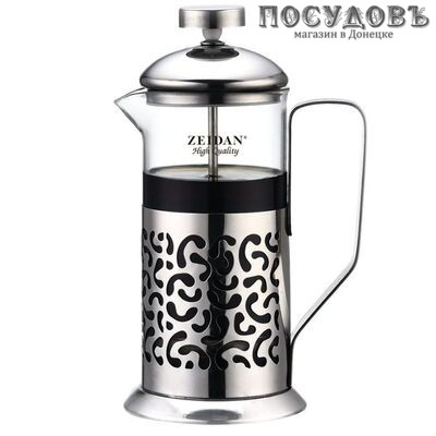 ZEIDAN Z-4419 френч-пресс, стекло термостойкое, сталь нержавеющая, 800 мл