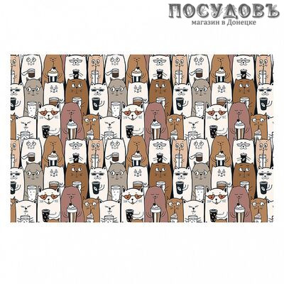 Пластмаркет Котомания салфетка сервировочная, ПВХ 260×410 мм, 1 шт.