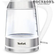 Tefal KI730132 электрочайник, 2200 Вт, 1700 мл, стекло термостойкое, подсветка, цвет белый