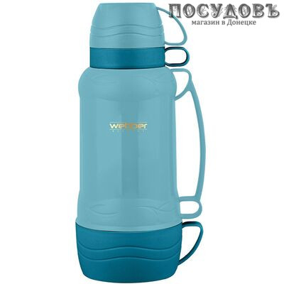 Webber 42000/19S термос с крышкой-стаканом, колба стеклянная 1000 мл, цвет бирюзовый