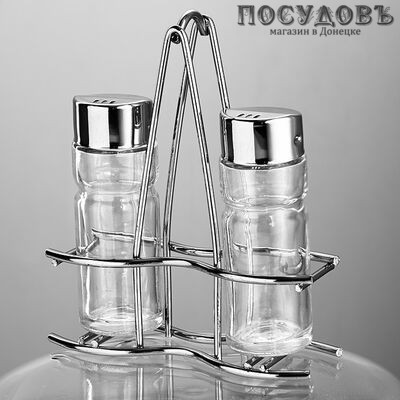 Webber BE-0073 набор для специй, стекло, хромированый металл, в упаковке 3 пр.