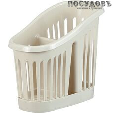 М-пластика М 1165 сушилка для столовых приборов с поддоном, 90×168×144 мм, полипропилен, белый ротанг