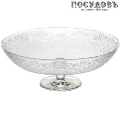 Pasabahce Lacy 96770В блюдо на ножке, стекло упрочненное, цвет прозрачный, Ø300 мм, Россия, в упаковке 1 шт.