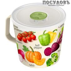 Plast Team IZI-GO 221130725/01 контейнер-кружка с крышкой, 750 мл, полипропилен, светло-бежевый