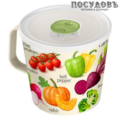 Plast Team IZI-GO 221130725/01 контейнер-кружка с крышкой, 750 мл, полипропилен, светло-бежевый